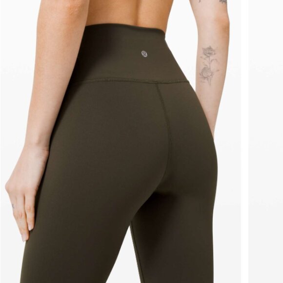 NEW Lululemon Wunder Train High-Rise 21" Leggings Dark Olive Green 6 Everlux - Picture 3 of 3